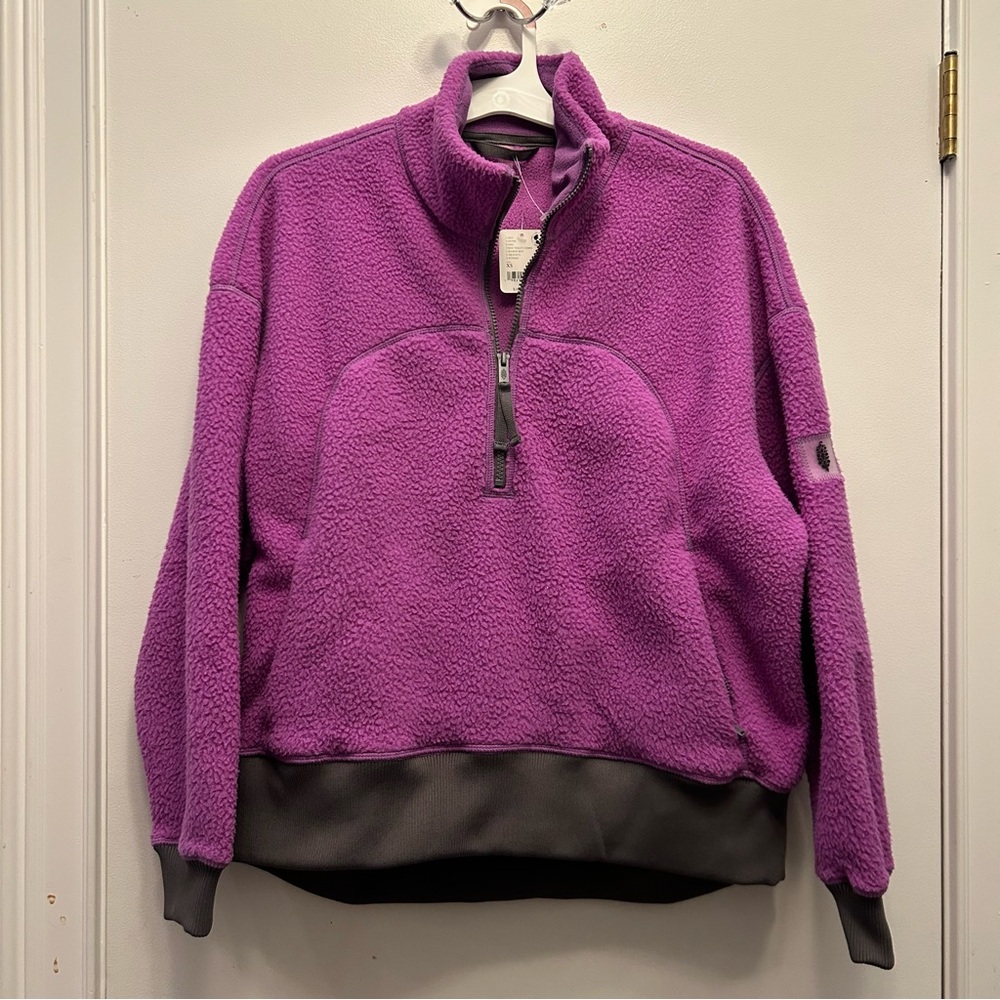 FP Movement Purple Hit The Slopes 1/4-zip Pullover fleece Sherpa size XS $168 - Picture 2 of 8